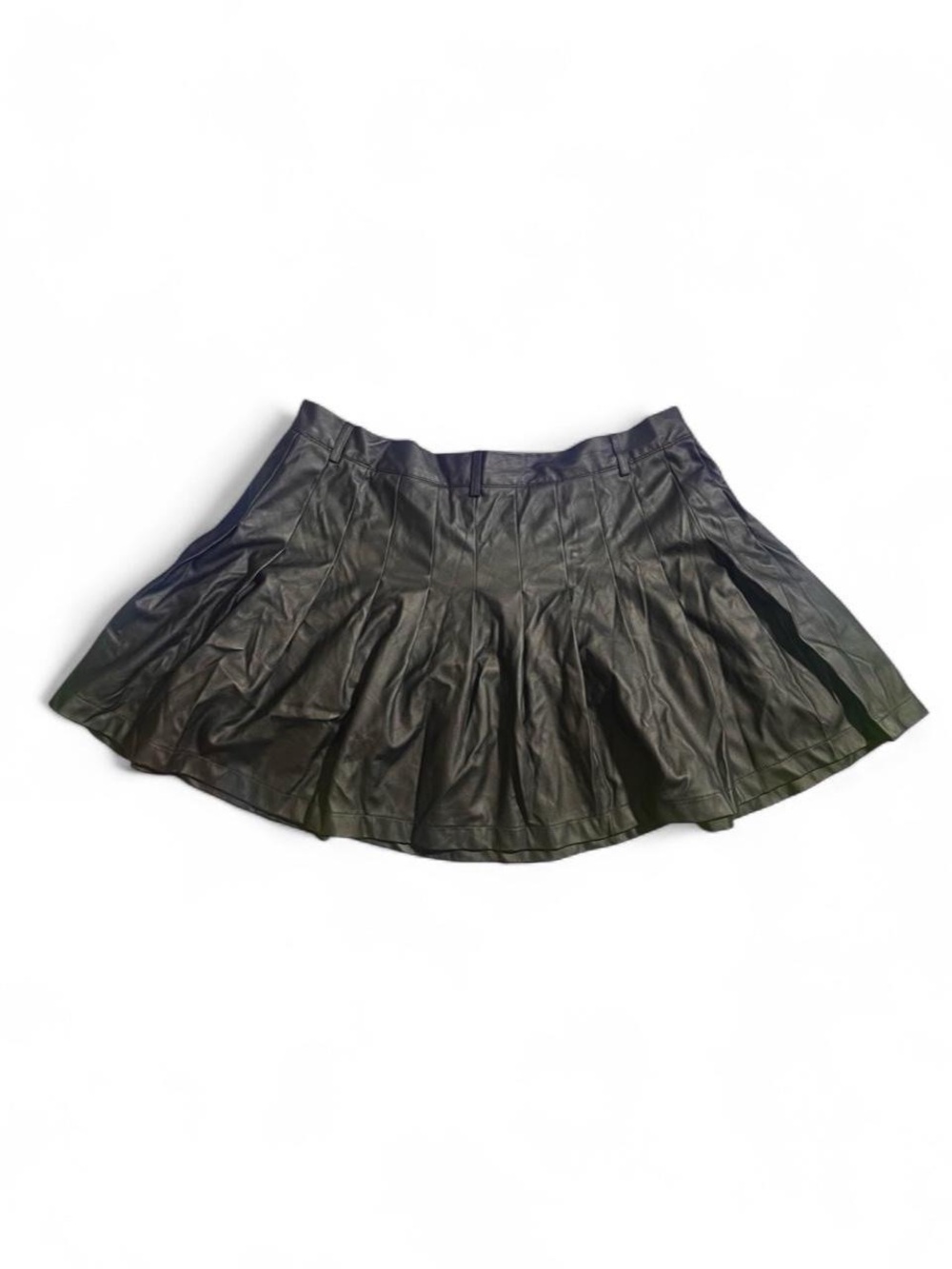 American Bazi Black Faux Leather Skirt